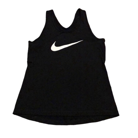 🌺 Nike Black Tank with Large White Swoosh Women’s Size Medium - Picture 1 of 6